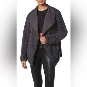 NWT Marc New York Women's Sherpa Long Sleeve Jacket in black